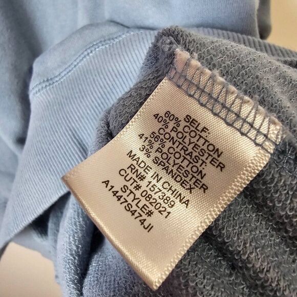 EUC ORIGINALITY LIGHT BLUE DRY GOODS PRINT CREW NECK PULLOVER SWEATER SIZE L - Picture 9 of 11